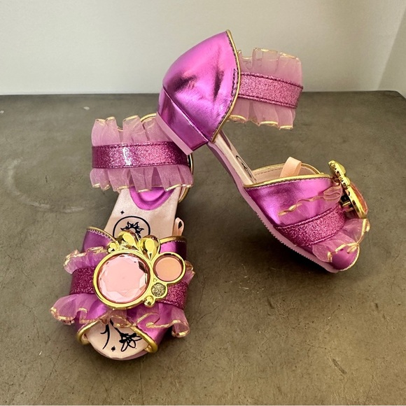 [KID]  DISNEY Rapunzel Costume Heels Kids 7/8 Metallic Pink/Gold - Picture 2 of 7